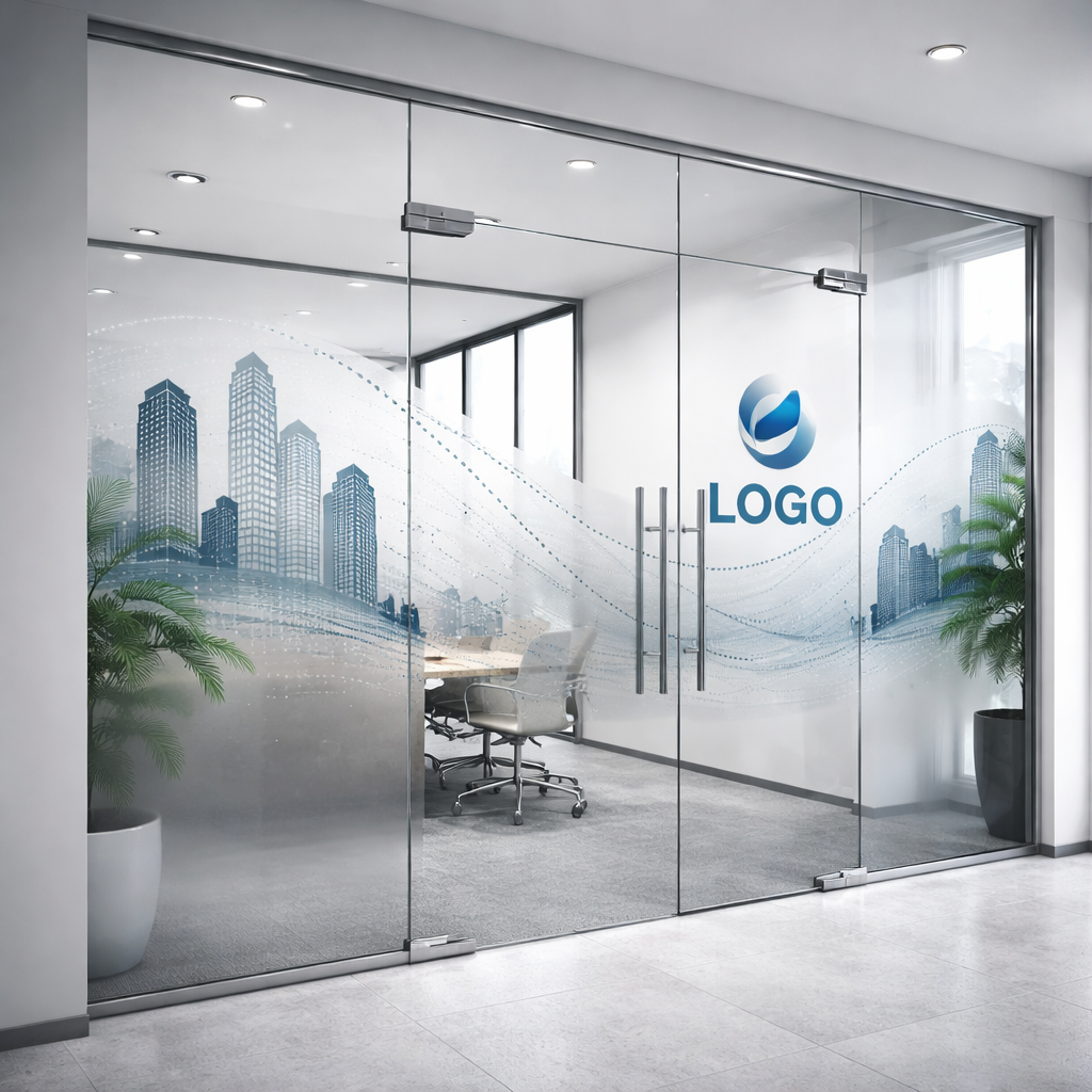 Cam Kapı ve Ofis Camı UV Baskı