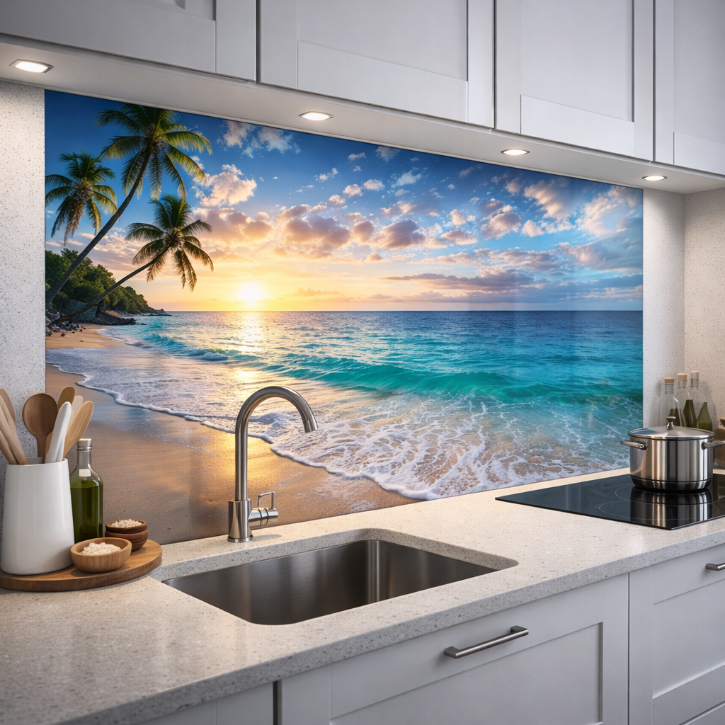 Cam Mutfak Arası UV Baskı