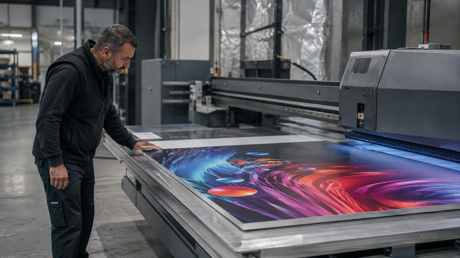 Endüstriyel flatbed makinede fason UV baskı üretimi